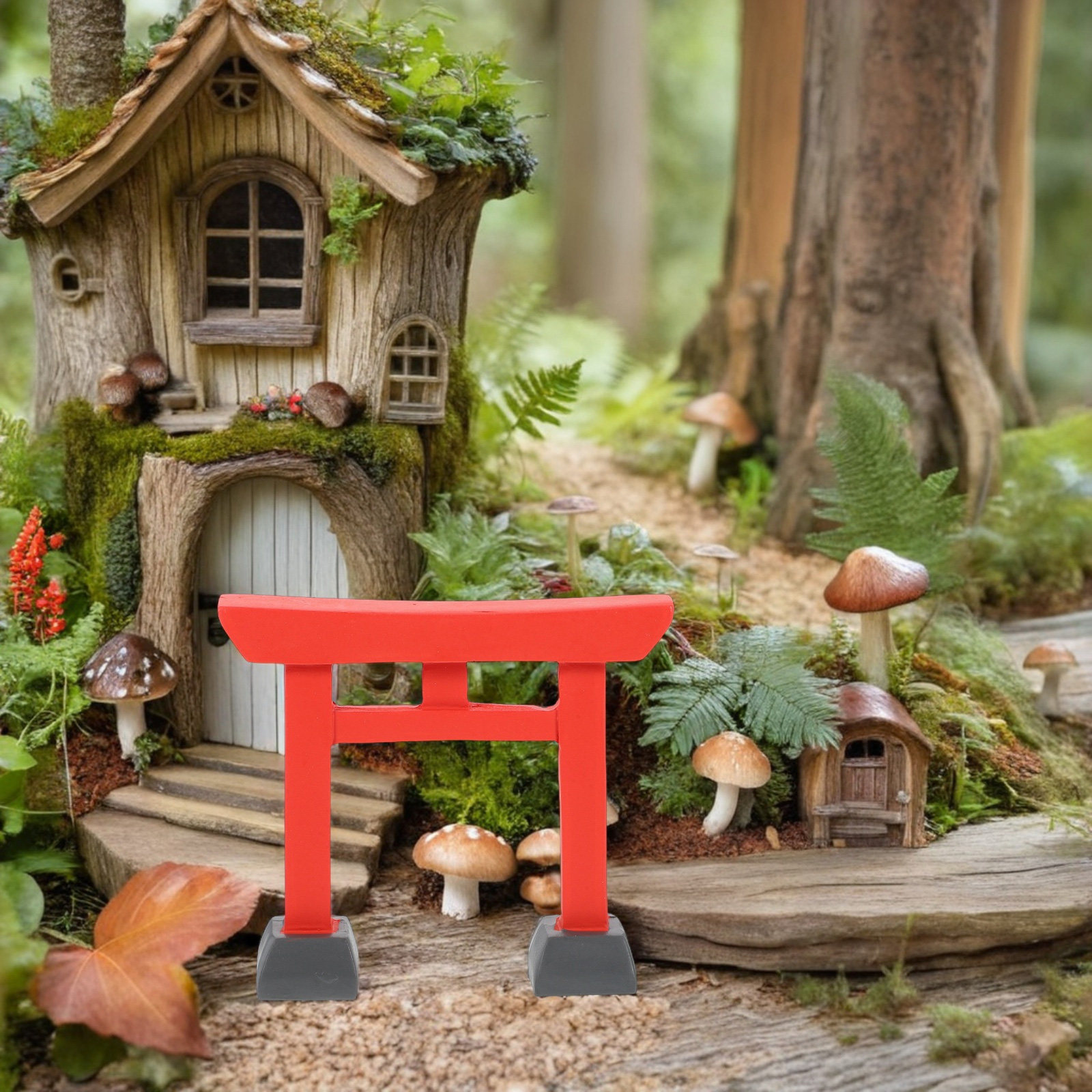 Bonsai Garden For Desk - 2Pcs 정교하게 제작된 미니 토리이 게이트